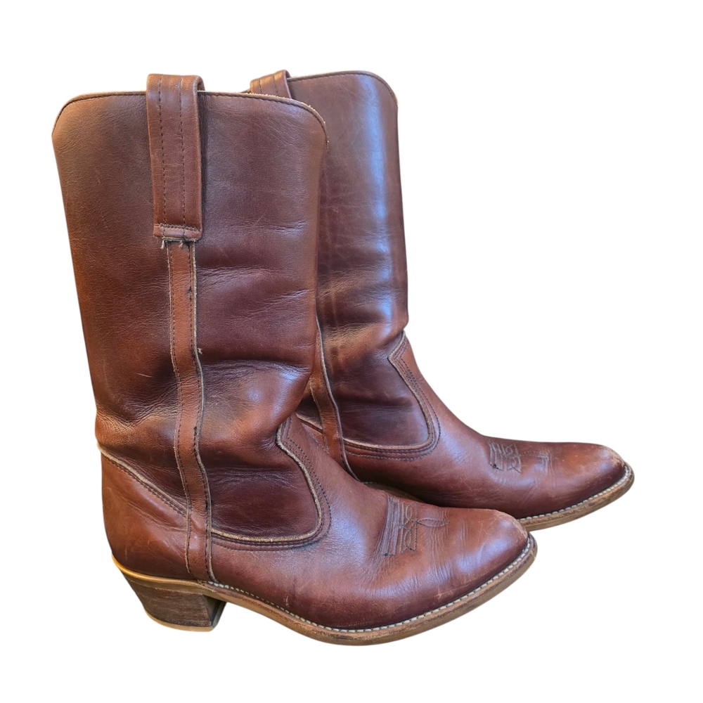 Brown Leather Cowboy Boots - Picture 9 of 13